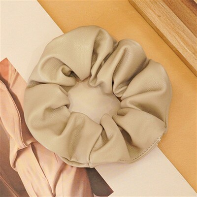 New Fashion Retro Leather Solid Color Fat Intestine Hair Tie