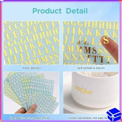 Reliable 6 Sheets 9Mm Alphabet Number Stickers Set Mini