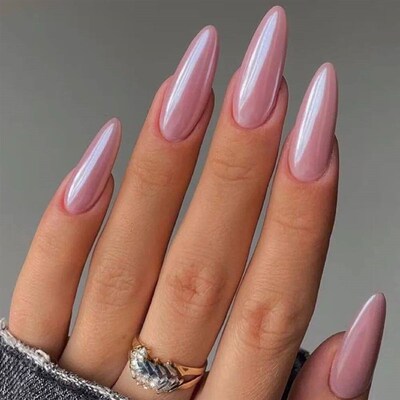 1Box Cherry Pink Chrome Pearl Nail Powder Gradient Mirror Ef
