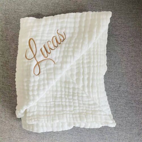 Blanket Customize Bebe Name 6 Layer Baby Bath Towel Cotton B