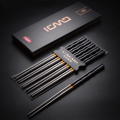 10Pair Stainless Steel Chinese Chopsticks Japanese Wan