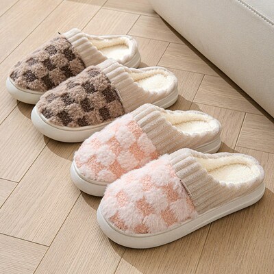 Womens Thick-soled Cotton Slippers For Home Use For Couples