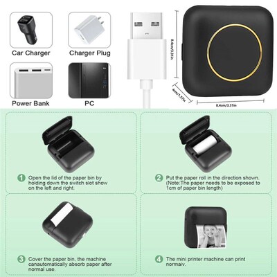 Thermal Printer, Portable Inkless er Maker, Free Cut Pocket