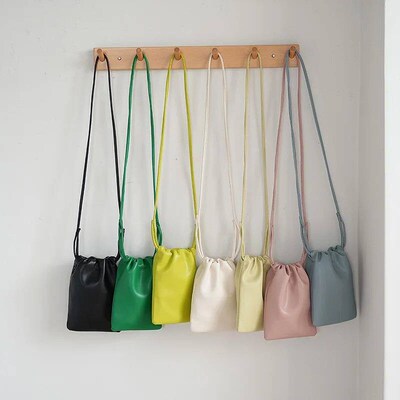 Caual Drawtring Bag Style Women Crobody Bag Candy Color Lady