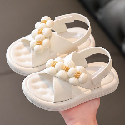 Childrens Sandals Girls Platform Flats Princess Flower Kids
