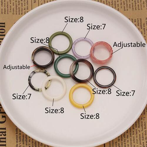 Korean Retro Ins Simple Plain Ring Multiple Mixed Acetate Bo