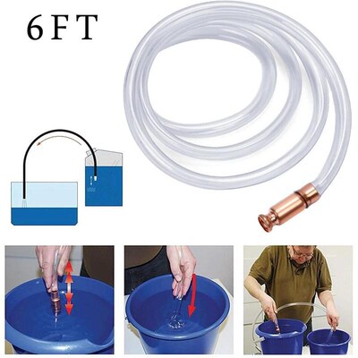 Manual Suction Pipe Gas Siphon Pump Gasoline Fuel Water Sha