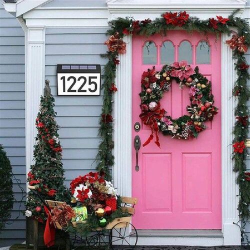 LED Address Sign Garden Door Lighting Solar Waterproof