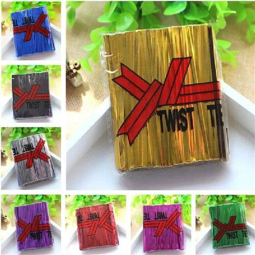 800pcs/lot Wire Metallic Twist Ties For Cello Candy Bag