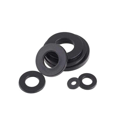 600Pcs Black Nylon Rubber Flat Washer Assortment Kit for M2