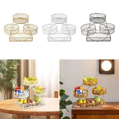 Tiered Fruit Basket Multipurpose Iron Mesh Produce Holder