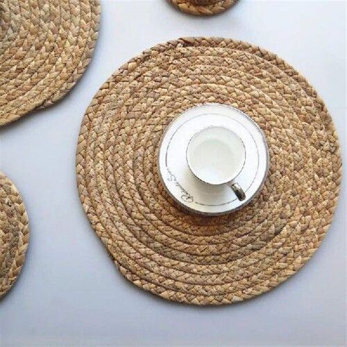 1Pc Handmade Round Natural Gourd Straw Insulation Pad