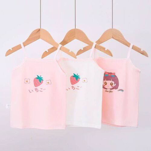 3pcs/Lot Girl Cotton Singlet ops Breathable Underwear Tank K