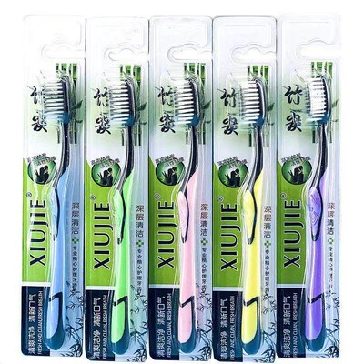 Bamboo Charcoal Toothbrush Soft Bristles for Adults, Men, Wo