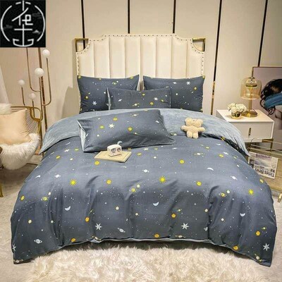 Cotton Bed sheets set quilt duvet cover bedding 4 sets king