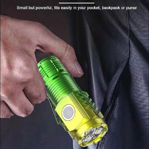 Powerful LED Flashlight 3 Eyes Handheld Flash Light USB