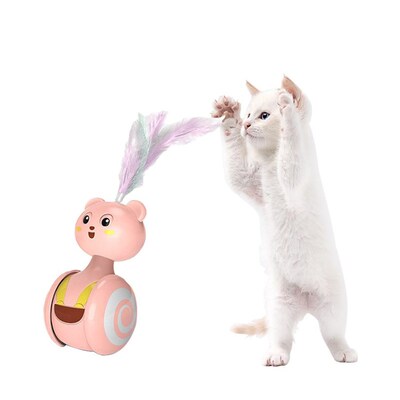 Automatic Cat Toys Tumbler Games Interactive Funny Teaser Fe