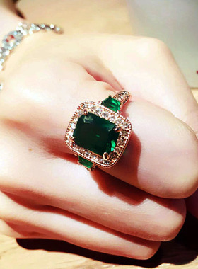 Fashion Genuine Austria Crystal Luxury Classic Rectangle Gre