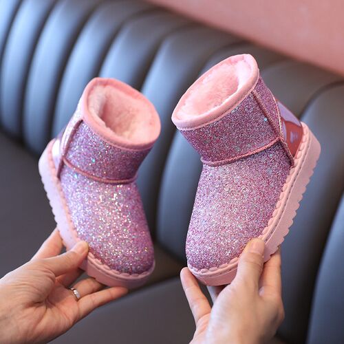 Childrens Snow Boots 2025 Boys And Girls Sequined Cotton Sh