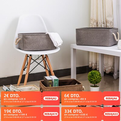 New Large Folding Linen Fabric Storage Basket Kids Toys Stor