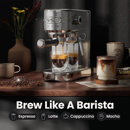 Espresso Machine - 20Bar Coffee Maker with Foaming Steam Wan