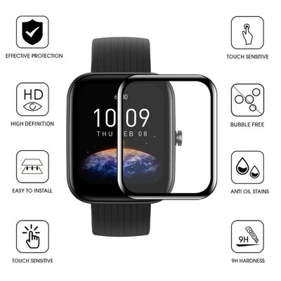 For Amazfit Bip 3/3 Pro 3D Curved Screen Protector HD Transp
