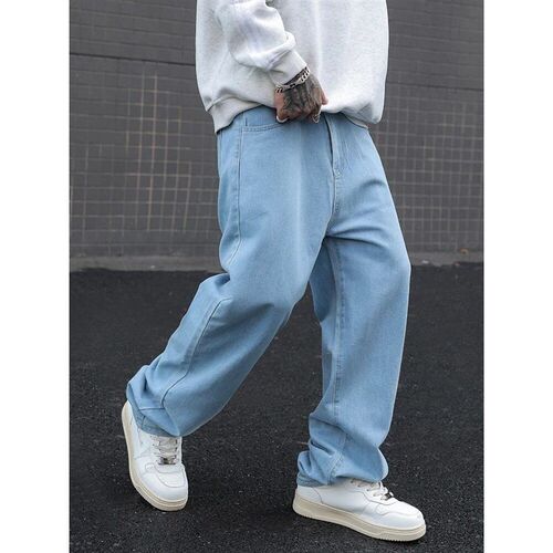 New Mens Cotton Baggy  Jeans Fashion Male Clothes Elastic W