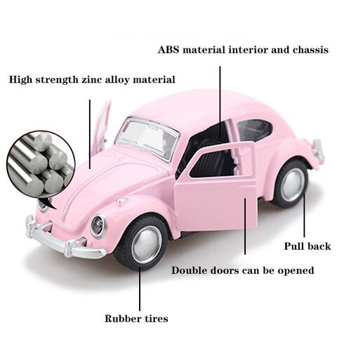 1:36 Beetle Classic Car Model Simulation 2 Doors Opened Pull