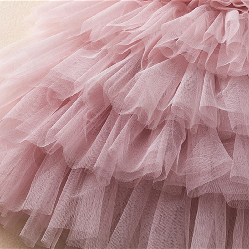 Summer Smock Dress For Girls 3-8 Years Sequin Ruffle Long Sl图片
