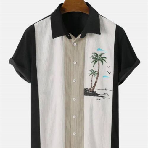 Shirt For Men 3D Striped Printed Casual Fashion Sand ops Sum