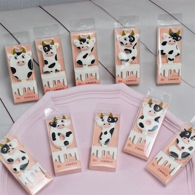 Kids Birthday Candle Cute Zodiac Cow Number Cake Topper