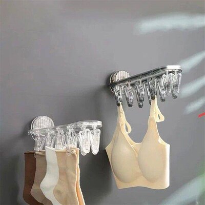 Suction Cup Folding Clothes Hanger No Punching Required