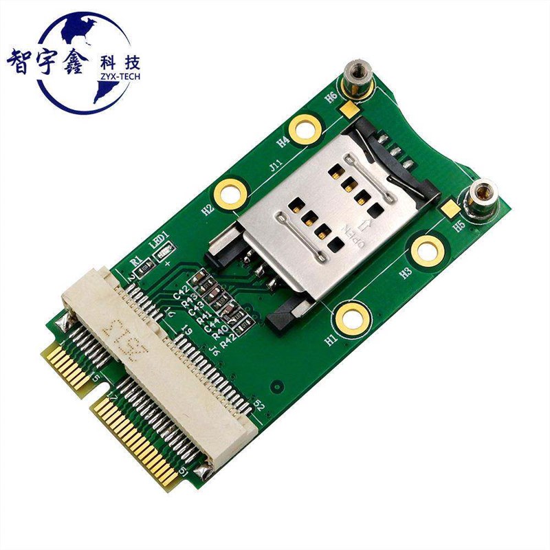爆款MiniPCIE转接卡 MINIPCIE转MINIPCIE 4G模块转接板含SIM卡座图片