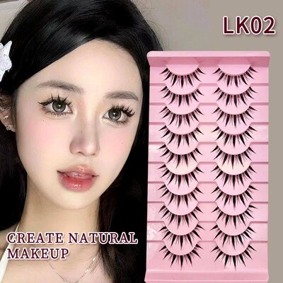 10 pairs Natural Lashes Manga Full Strip Lashes Makeup Bulk