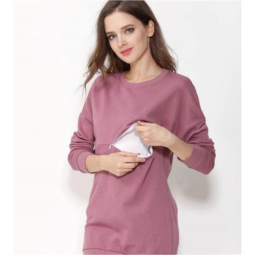 Fall Winter Maternity Sweater Cotton Mommy Long Sleeve Nursi