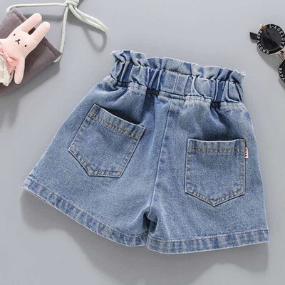 Girls Pleated Denim Shorts Summer Outer Wear New rens Jean