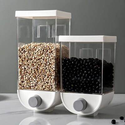 1.5L Wall Mounted Separate Rice Bucket Kitchen Cereal Dispen