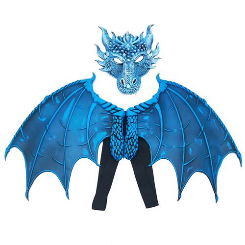 Halloween Mardi Gras Cosplay Dragon Mask Wing Costume Props