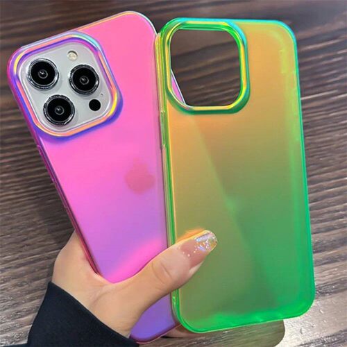 Luxury Colorful Laser Matte Clear Silicone Soft Case For iPh