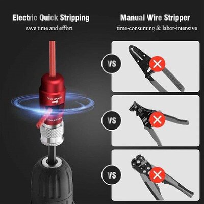 Innovative Wire Stripper And Twister Drill Bit, Portable