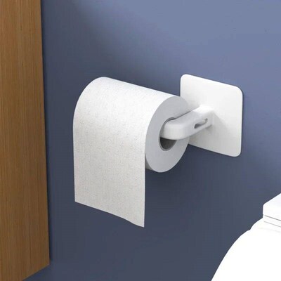 1PC Toilet Paper Holder Punch Free Under Cabinet Paper Roll