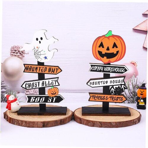 Halloween pumpkin letters wooden decoration ghost table 万圣
