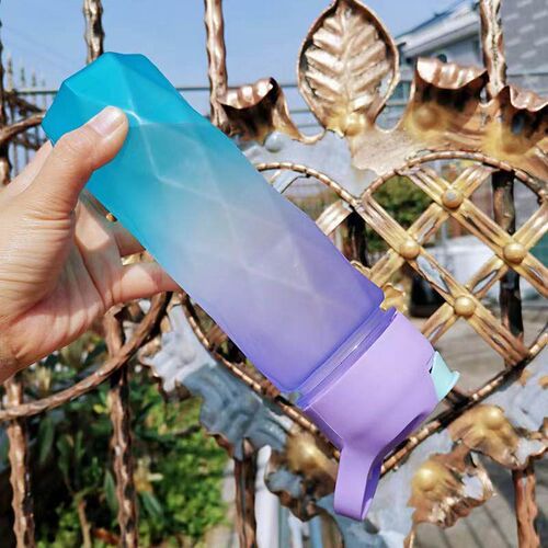 600ml Space Cup Star Anise Cup Angular Gradient Tote Straw C