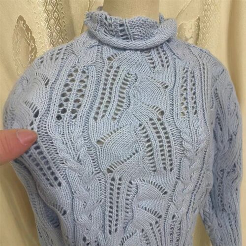In Stock Today Mai With Solid lor Half-high Neck Hollow Knit
