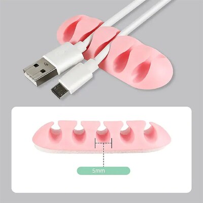 Silicone Multifunctional USB Data Cable Holder For Mobile Ph