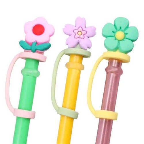 1PC Cartoon Silicone Straw Tips Drinking Dust Cap Splash