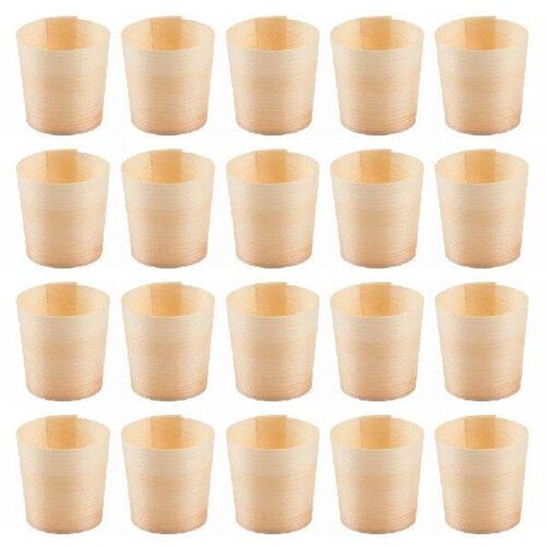 20PCS Wooden Round Cups Eco Friendly Disposable for Water