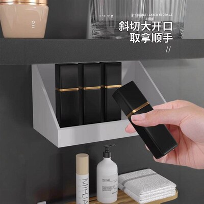 Wall-mounted bathroom mirror cabinet storage box, no drillin