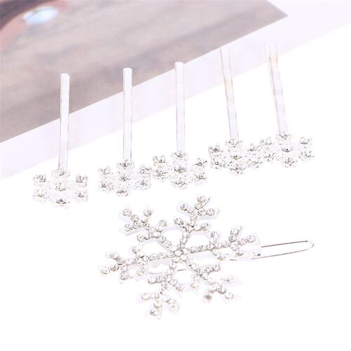 6 pcs/set Girls Bridal Hair Clips Princess Crystal Snowflake
