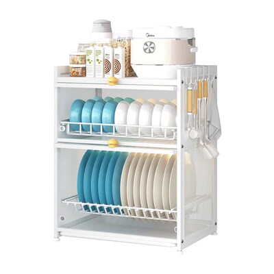 Dust-proof Countertop Dish Dish Drain Storage Rack Cabinet E
